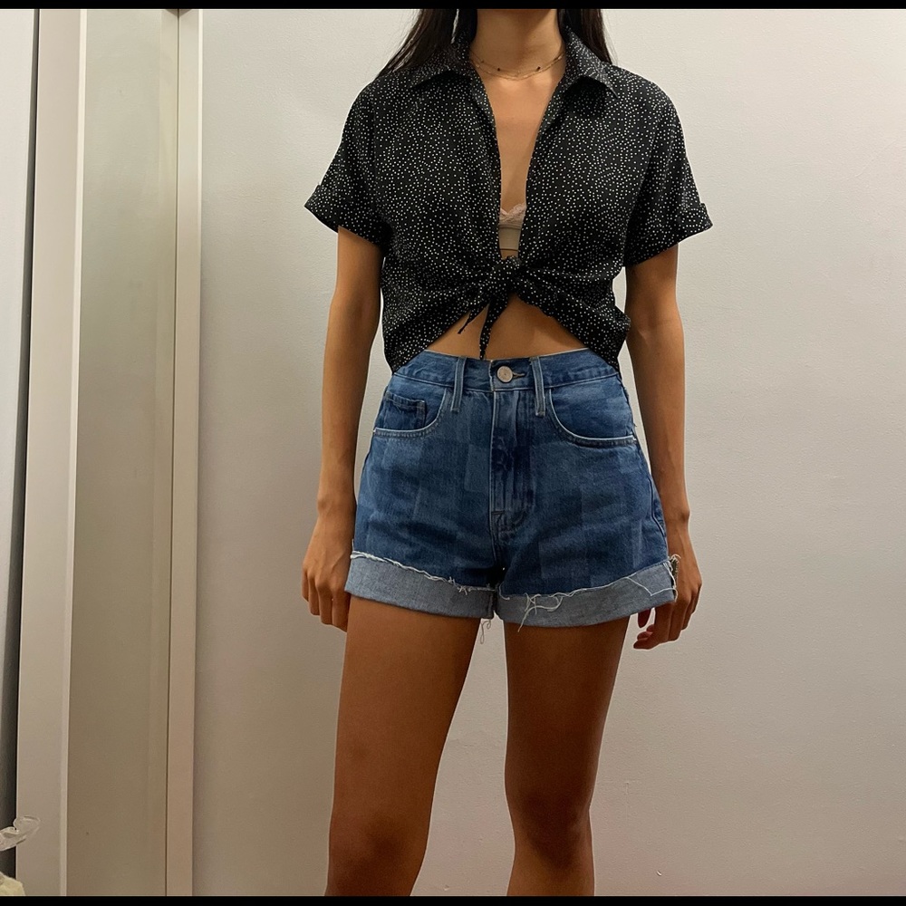 UO Speckled Tie-Front Top